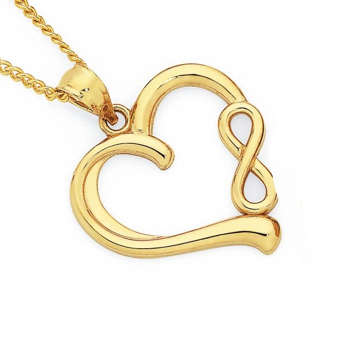 9ct Gold Heart Pendant with Infinity