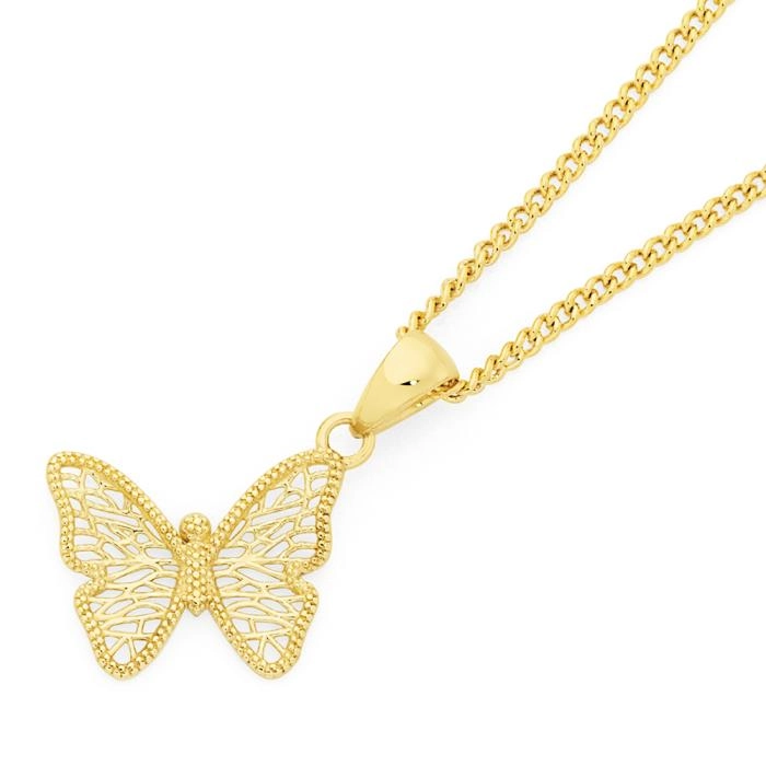 9ct Gold Two Tone Butterfly Pendant