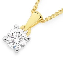 Alora 10ct Gold 1/2 Carat Lab Grown Diamond Solitaire Pendant