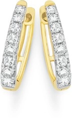 Alora 10ct Gold 20 Points TW Lab Grown Diamond Huggie Earrings