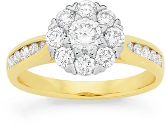 Alora 10ct Gold Lab Grown Diamond Cluster Flower Ring