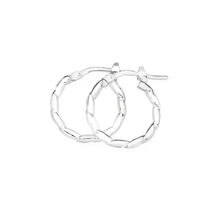 Sterling Silver 12mm Tight Twist Hoop Earrings