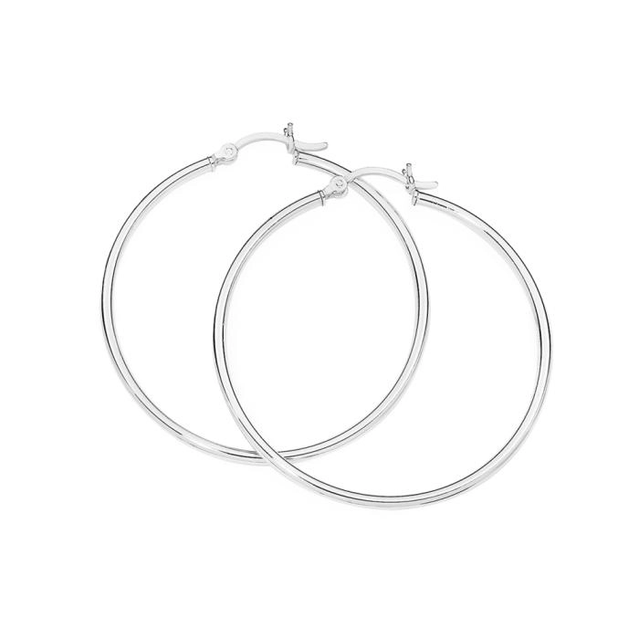 Sterling Silver 2x40 Polished Tube Hoops