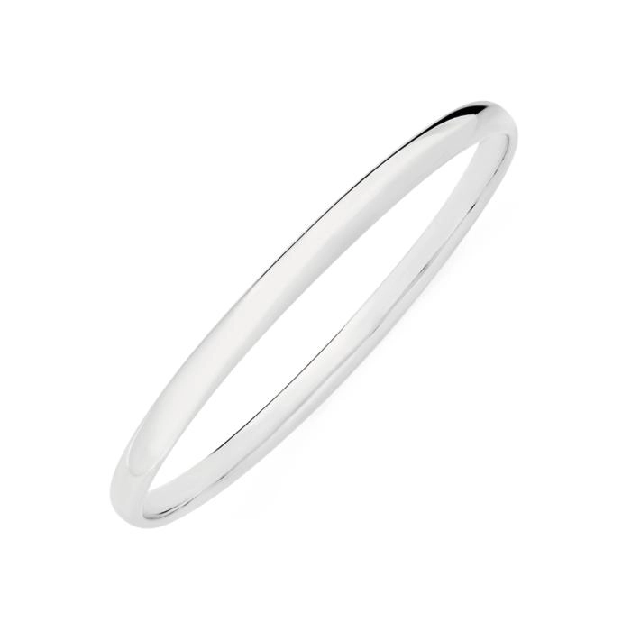 Sterling Silver 5x65mm Half Round Bangle