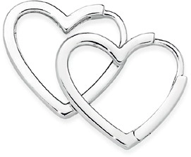 Sterling Silver Polished Heart Huggies