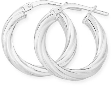 Sterling Silver Twist Hoop Earrings