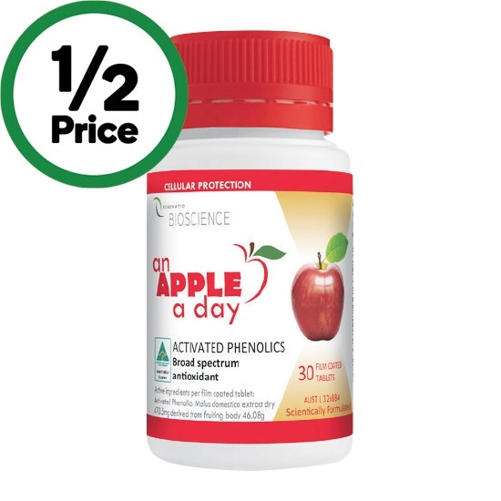 An Apple A Day Activated Phenolics Antioxidants Tablets Pk 30~