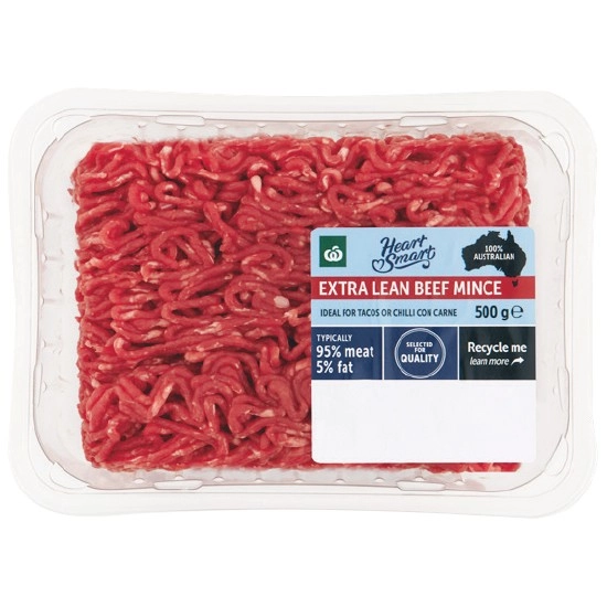 Australian Beef Mince Extra Lean Heart Smart 500g