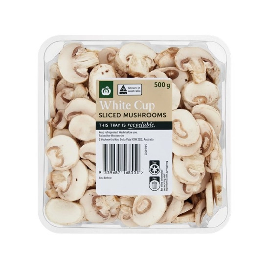 Australian Cup or Sliced Mushrooms 500g Pack