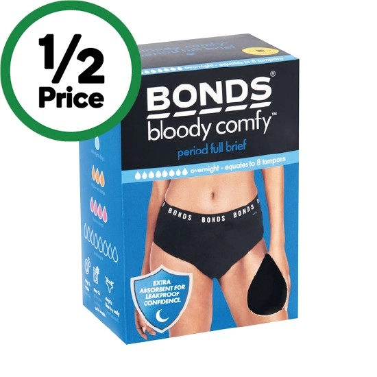 Bonds Bloody Comfy Overnight Period Underwear Size 10-16