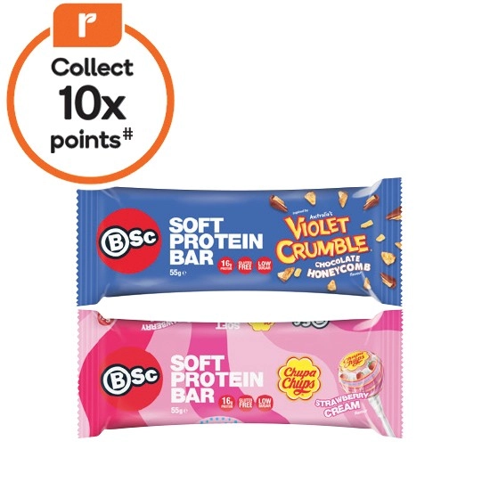 BSc Violet Crumble or Chupa Chups Soft Protein Bar 55g~