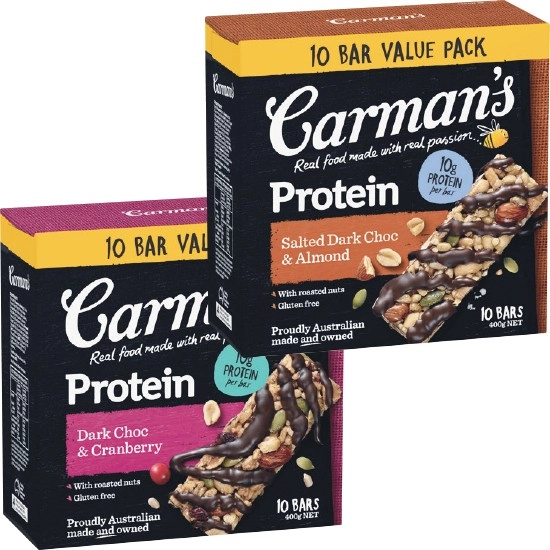 Carman’s Protein Bars Value Pack 360-400g Pk 9/10