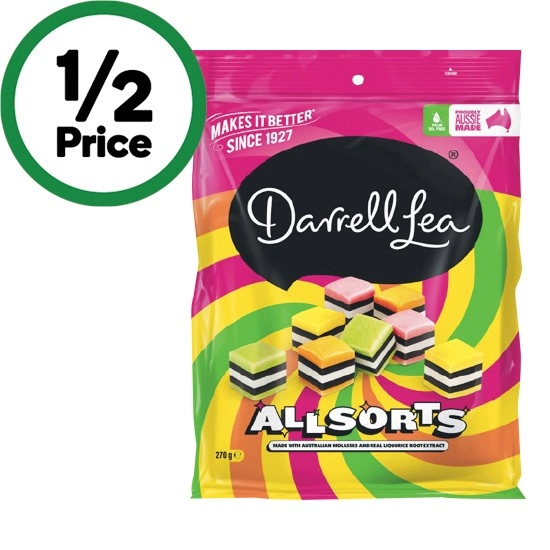 Darrell Lea Liquorice Twists, Batch 37 Liquorice or Allsorts 220-280g