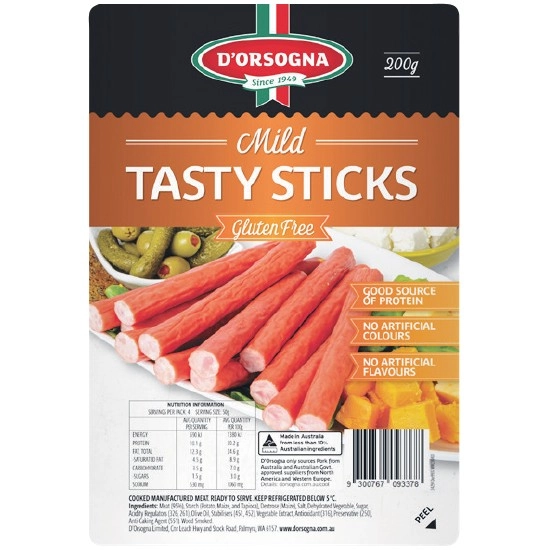 D’Orsogna Tasty Sticks 200g – From the Fridge