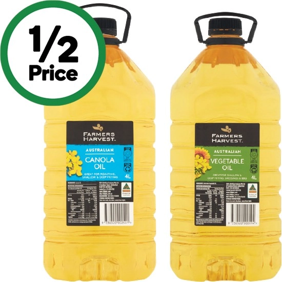 Farmers Harvest Canola or Vegetable Oil 4 Litre