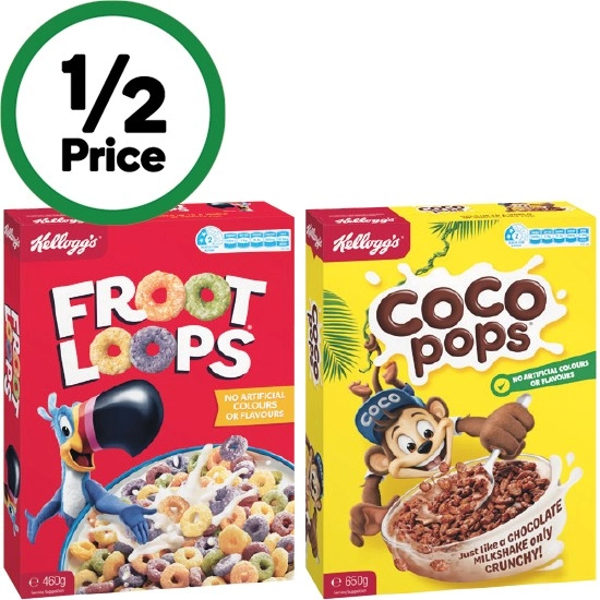 Kellogg’s Froot Loops 460g or Coco Pops 650g