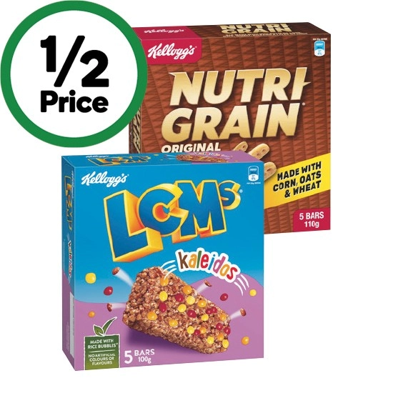 Kellogg’s LCMs or Nutri-Grain Bars 100-110g Pk 5