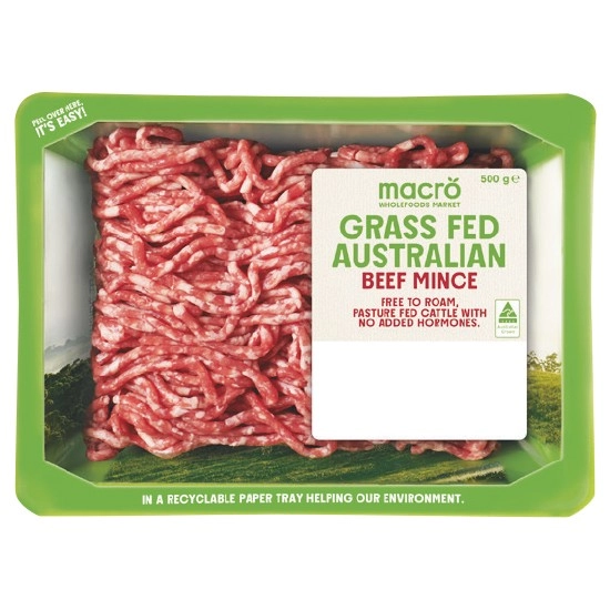 Macro Australian Grass Fed Beef Mince 500g