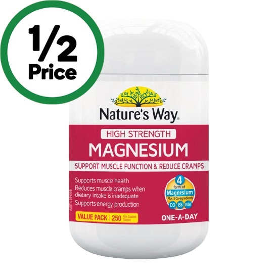 Nature’s Way High Strength Magnesium Tablets Pk 250~