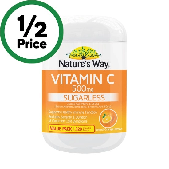 Nature’s Way Vitamin C 500mg Chewable Tablets Pk 320~