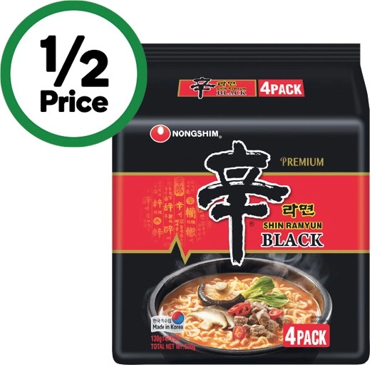 Nongshim Shin Black Noodles 520g Pk 4