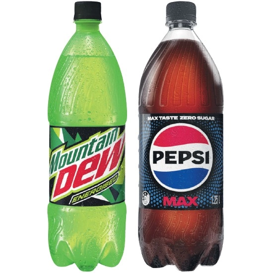 Pepsi, Solo, Sunkist or Mountain Dew Soft Drink Varieties 1.25 Litre