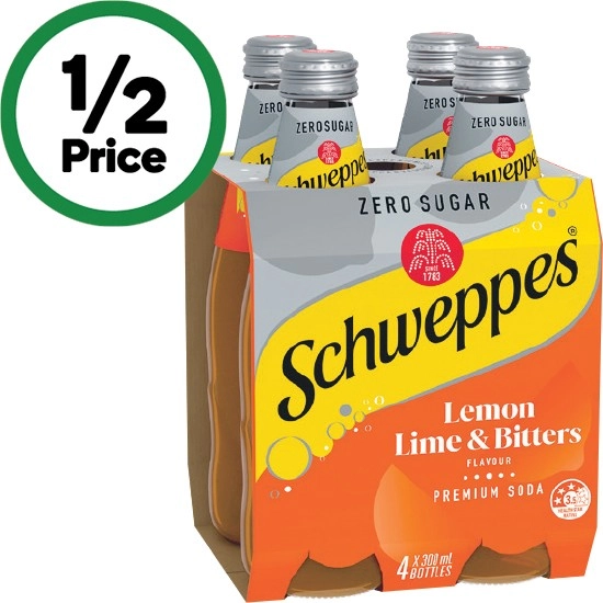 Schweppes Mixers or Mineral Water 4 x 300ml