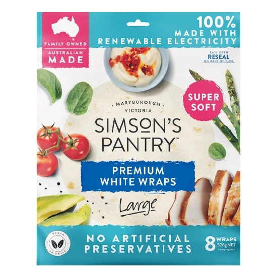 Simson’s Pantry Wrap Varieties 528g Pk 8