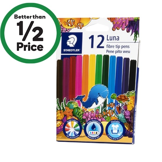 Staedtler Luna Fibre Tip Marker Pk 12