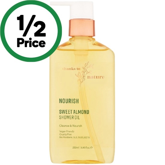 Thanks To Nature Nourish Sweet Almond Shower Oil 250ml