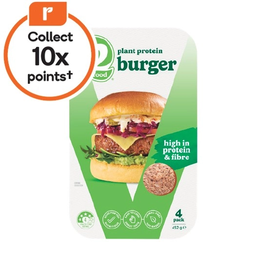 V2 Plant Protein Burger 452g Pk 4 – From the Deli