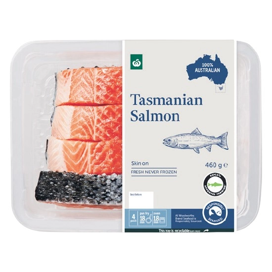 Woolworths Australian Salmon Portions Skin On 460g