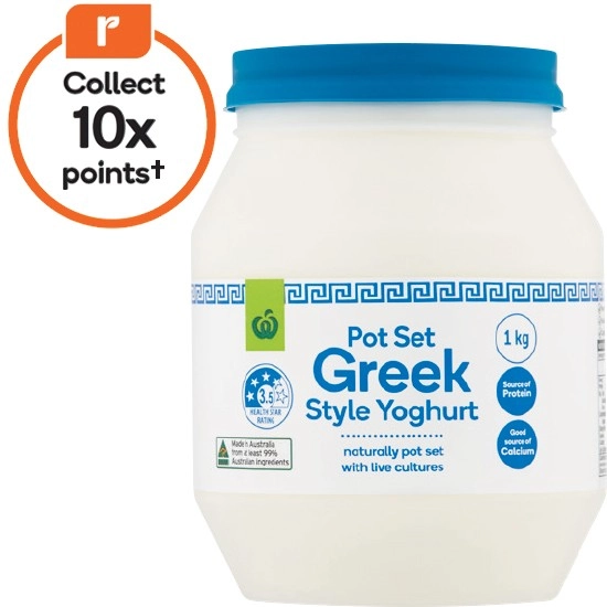 Woolworths Pot Set Greek Style Yoghurt 1 kg