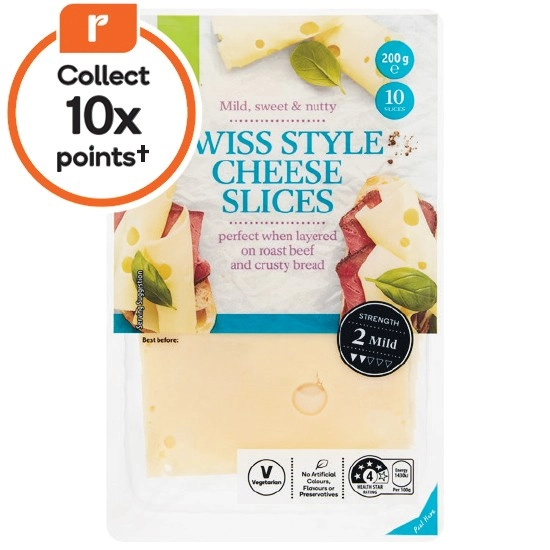 Woolworths Swiss Cheese Slices 200g – From the Fridge