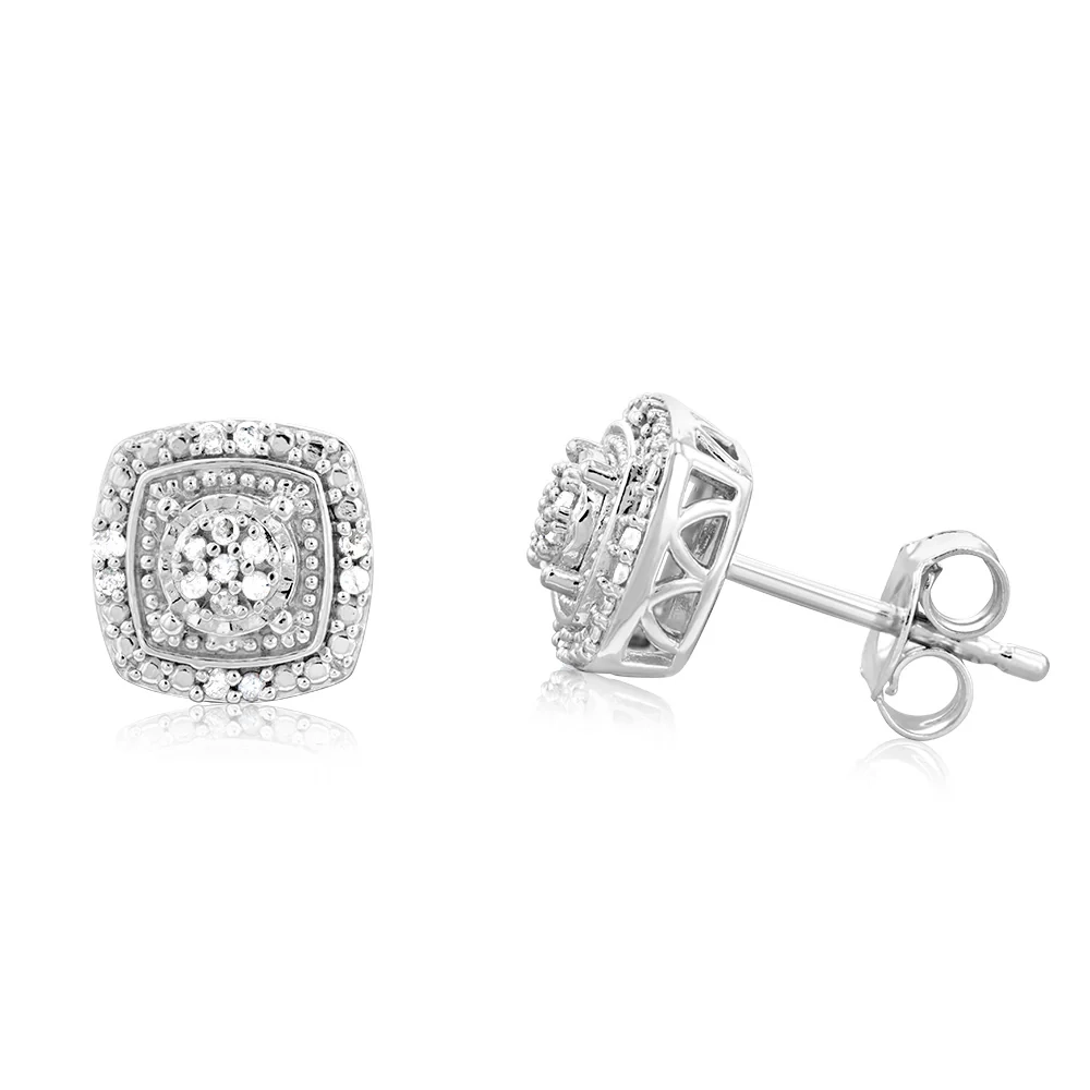 0.10 Carat Diamond Stud Earring Set with 30 Brilliant Diamonds in Ster – Shiels Jewellers