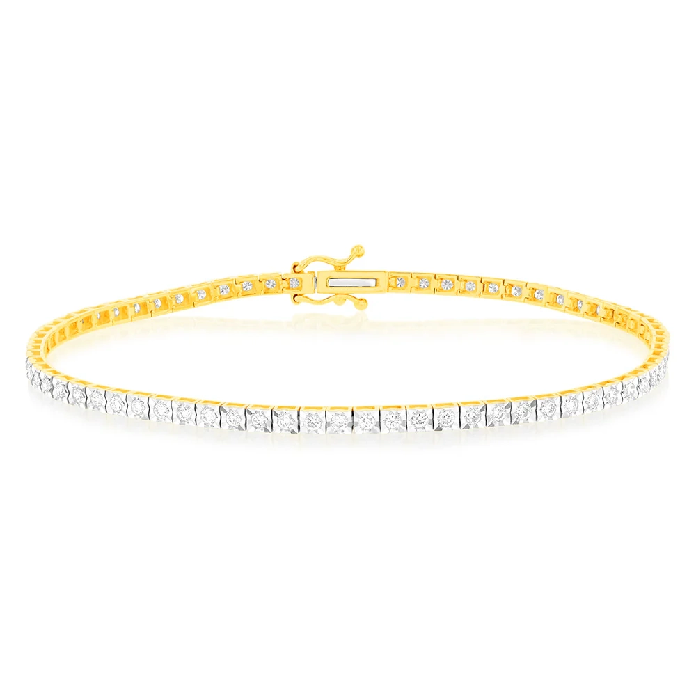 1 Carat Luminesce Lab Grown Diamond Tennis Bracelet in 9ct Yellow Gold – Shiels Jewellers