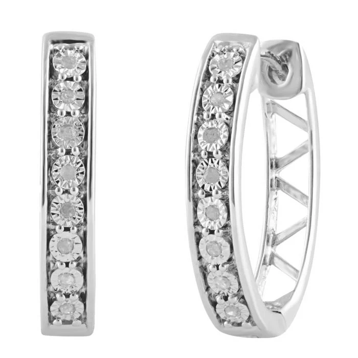 16 Diamonds Hoops Earrings in Sterling Silver – Shiels Jewellers