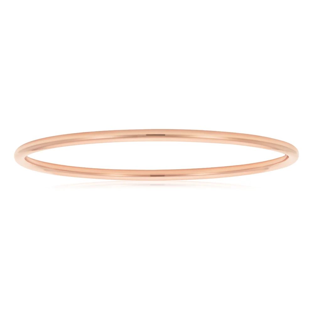 9ct 4mm x 65mm Rose Gold Silver Filled Plain Golf Bangle – Shiels Jewellers