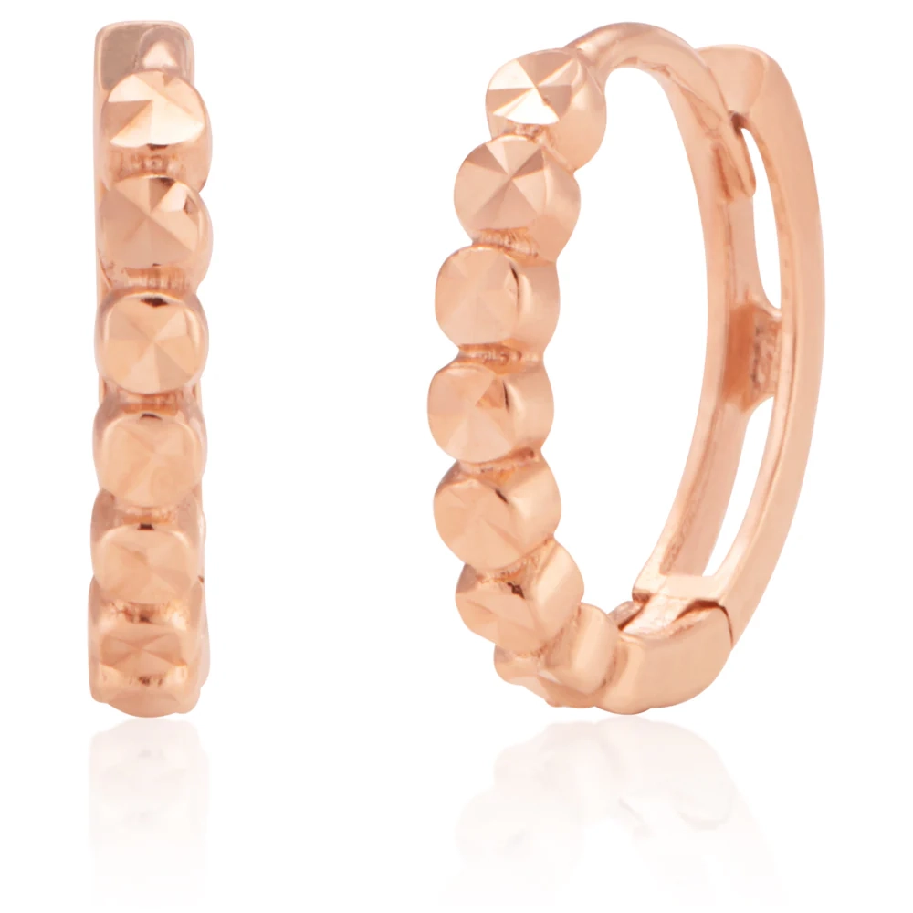 9ct Rose Gold 9mm Diamond Cut Hoop Earrings – Shiels Jewellers