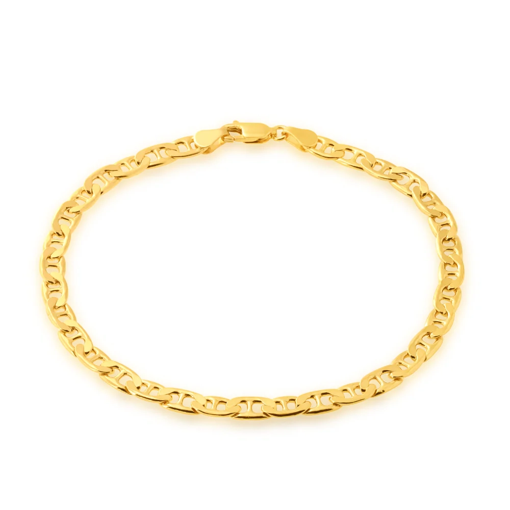 9ct Silverfilled Yellow Gold 120 Gauge 21 cms Bracelet – Shiels Jewellers