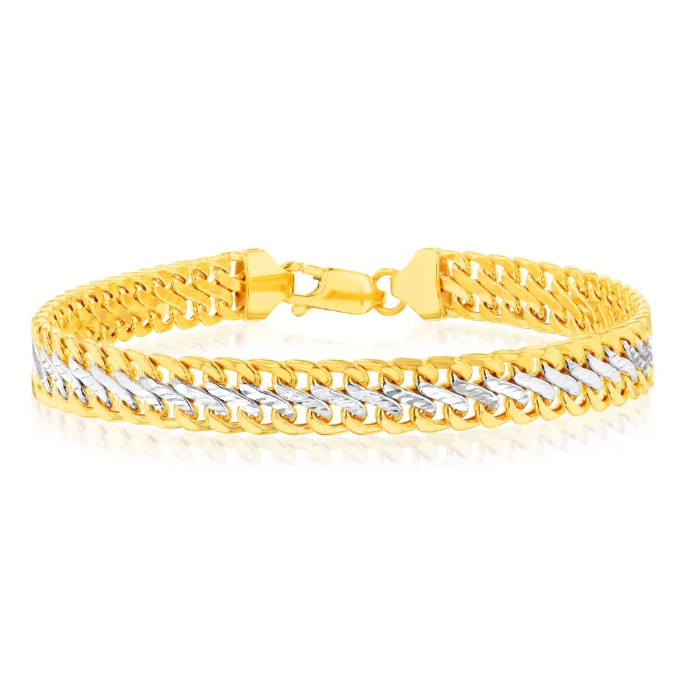 9ct Two Tone Gold Infinity 19cm Bracelet – Shiels Jewellers