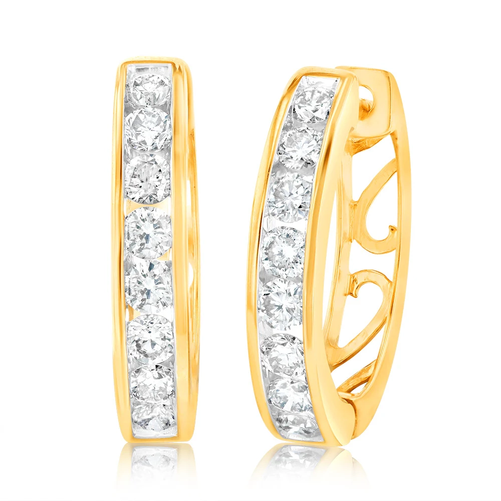 9ct Yellow Gold 1 Carat Diamond Stud Earrings – Shiels Jewellers