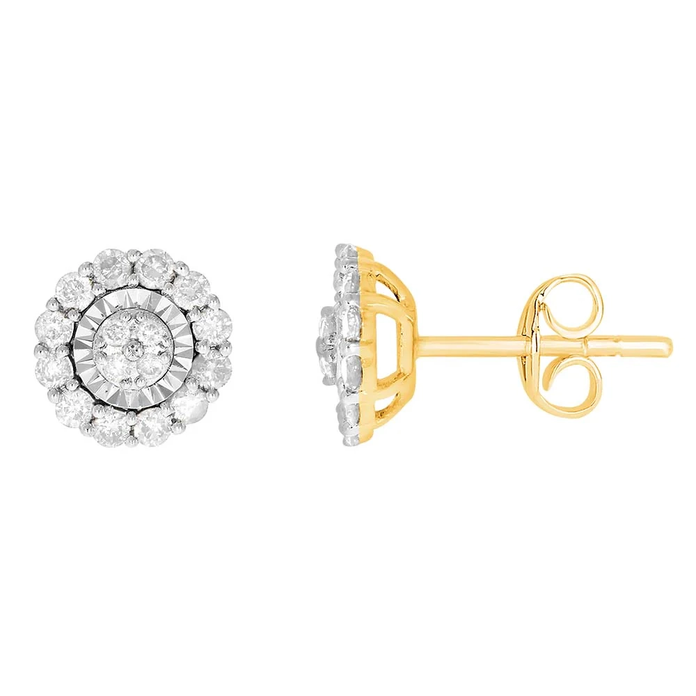 9ct Yellow Gold 1/2 Carat Diamond Stud Earrings – Shiels Jewellers