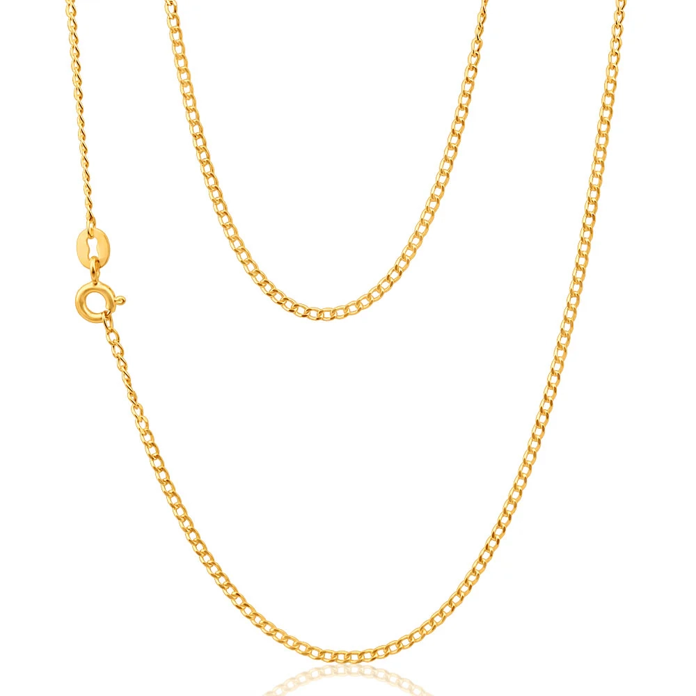 9ct Yellow Gold 40 Gauge Curb 50cm Chain – Shiels Jewellers