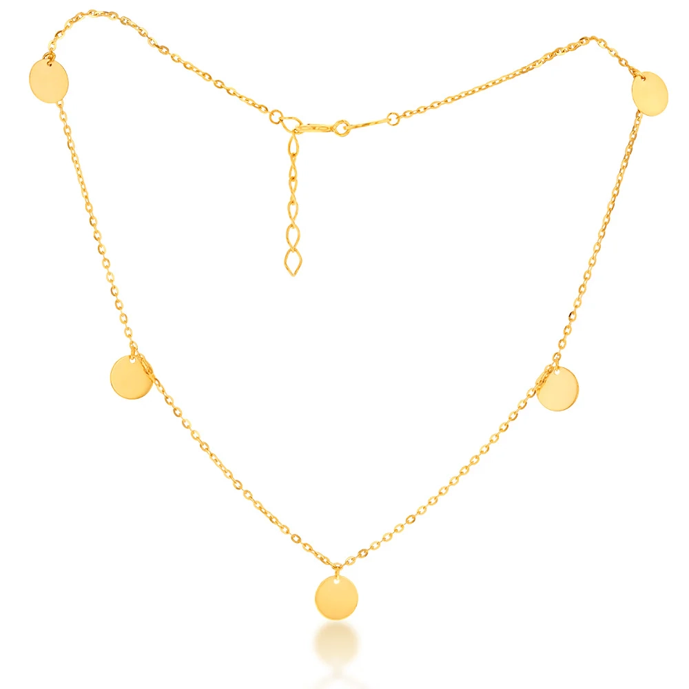 9ct Yellow Gold 5 Circle Charms 27cm Anklet – Shiels Jewellers