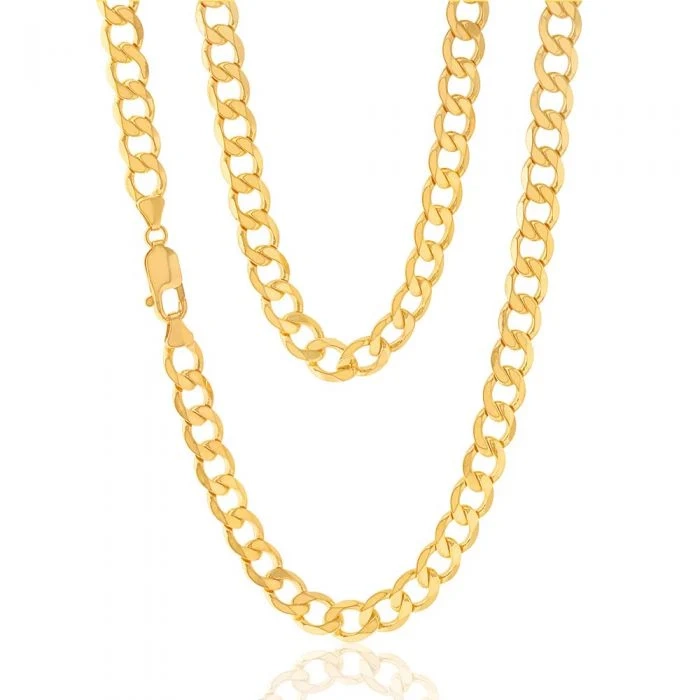 9ct Yellow Gold 55cm Curb Chain – Shiels Jewellers