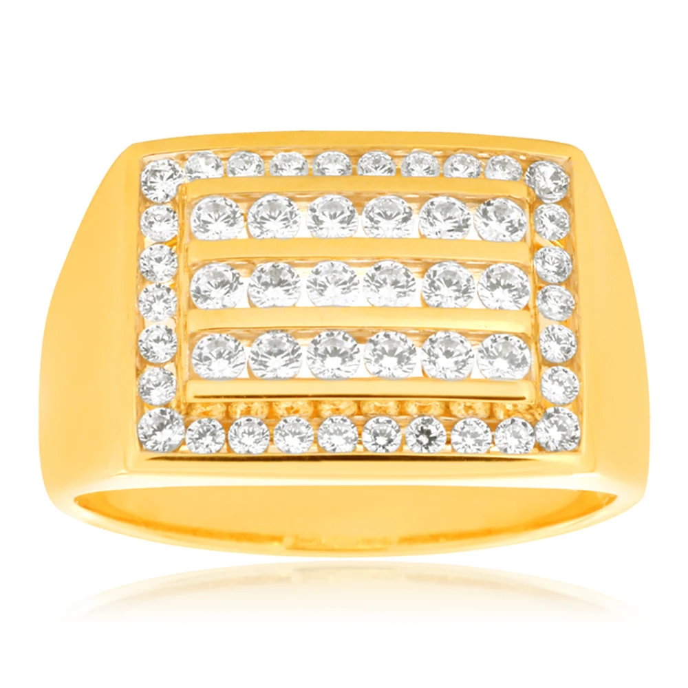 9ct Yellow Gold Channel Set Cubic Zirconia Ring – Shiels Jewellers