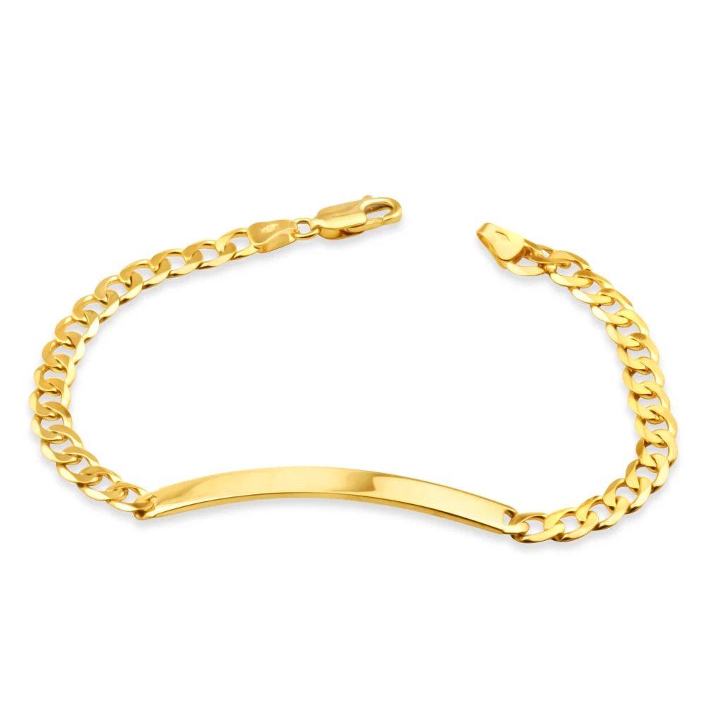 9ct Yellow Gold Curb 18.5cm ID Bracelet – Shiels Jewellers