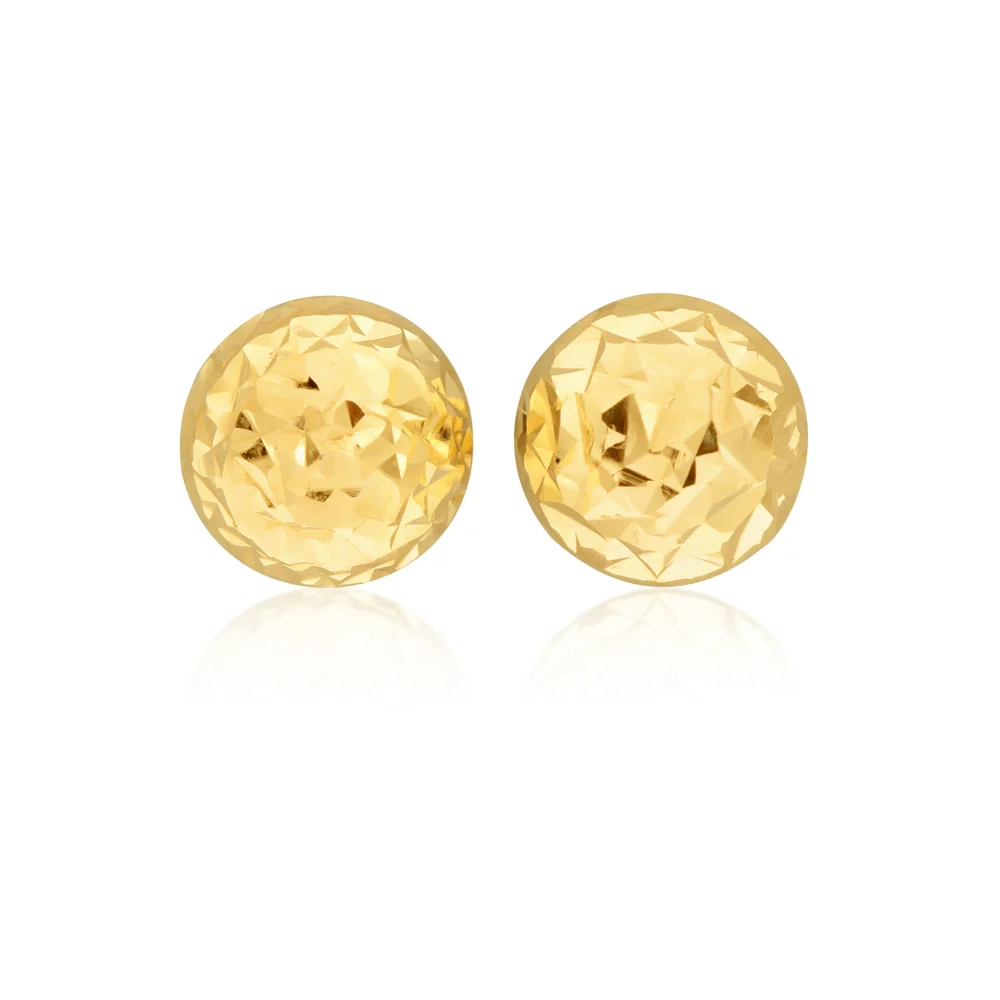 9ct Yellow Gold Diamond Cut Half Round 5mm Stud Earrings – Shiels Jewellers