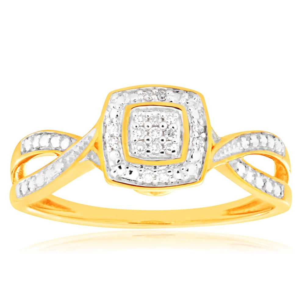 9ct Yellow Gold Diamond Ring Set with 29 Stunning Brilliant Diamonds – Shiels Jewellers